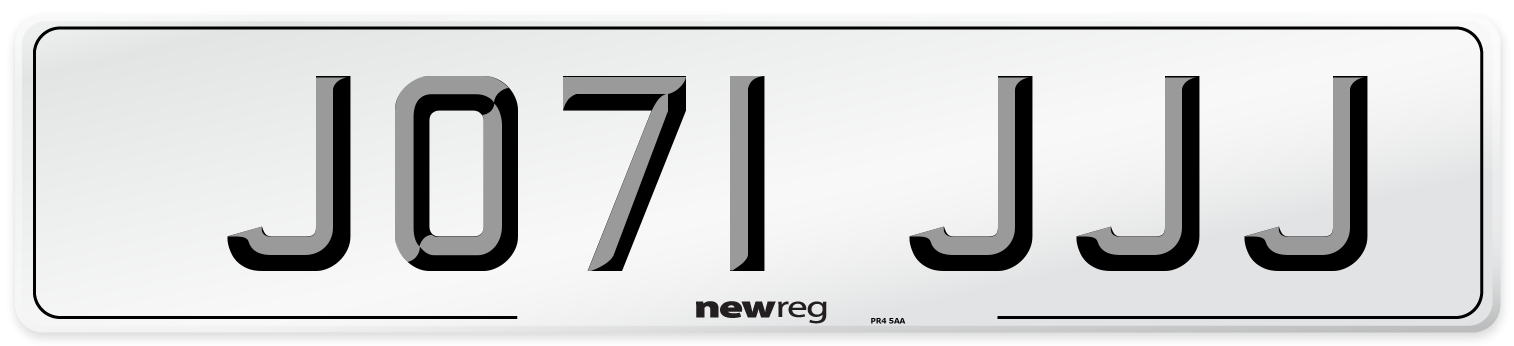 JO71 JJJ Number Plate from New Reg